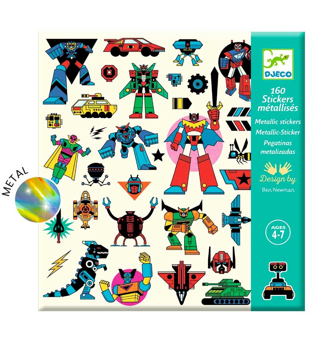 Djeco Stickers - Metallic - 160 pcs - Robots