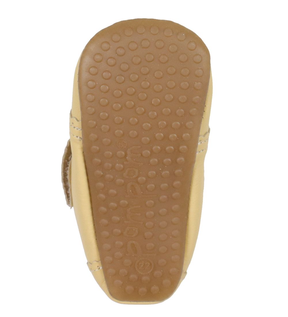 Pom Pom Slippers - Velcro Scallops - Dusty Yellow