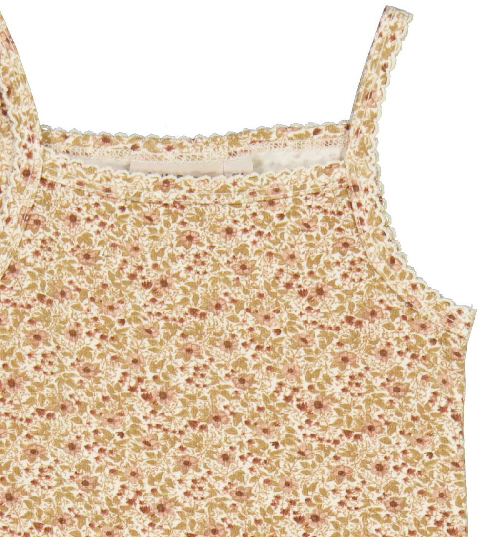 Wheat Bodysuit Sleeveless - Eggshell Flowers
