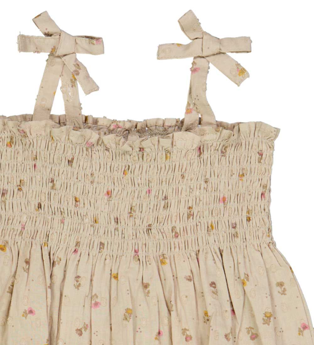 Wheat Summer Romper - Lucie - Fossil Flowers Dot