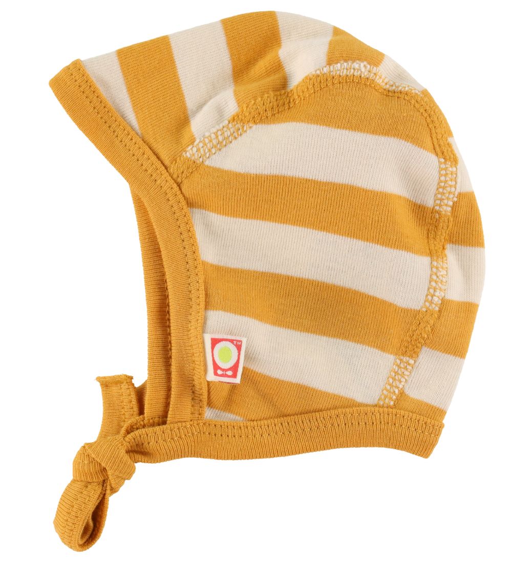 Bonnet de Bébé Katvig - Jaune/Blanc Rayures