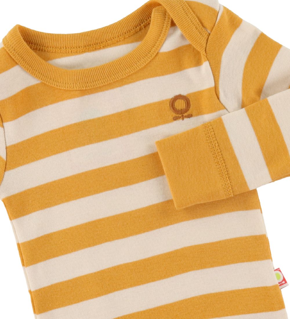 Katvig Bodysuit l/s - Yellow/White Striped