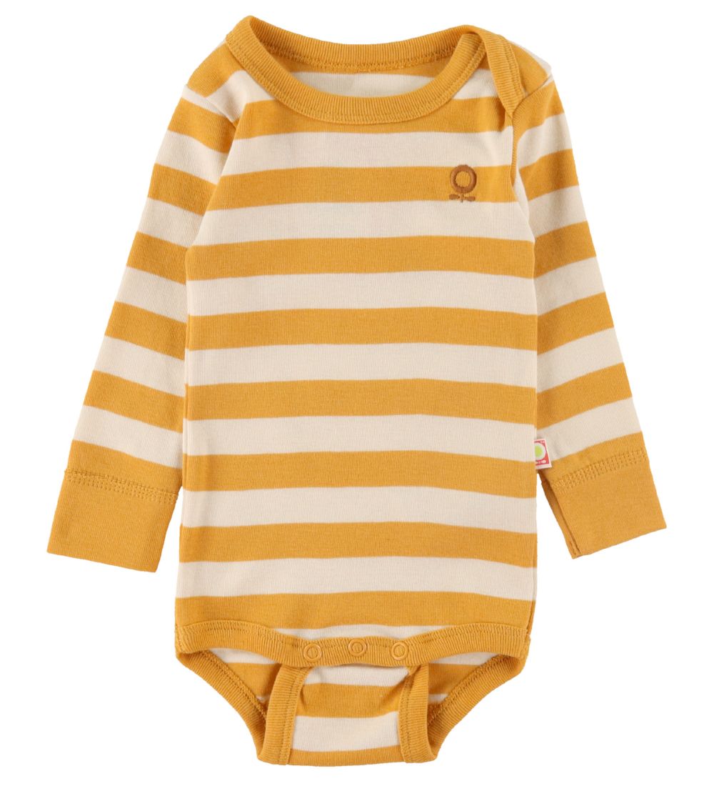 Katvig Bodysuit l/s - Yellow/White Striped