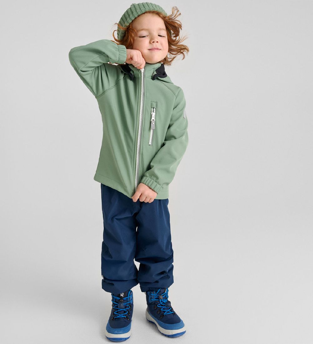 Reima Softshell Jacket w. Fleece Lining - Vantti - Green Clay