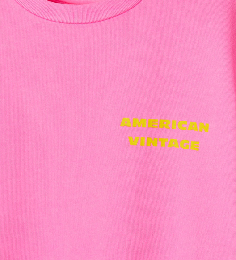 American Vintage T-shirt - FizValley - Fluorescent Pink