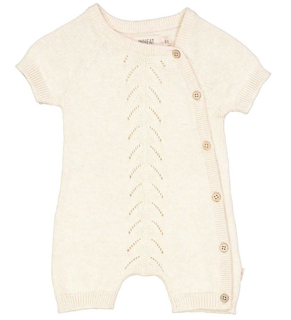 Wheat Summer Romper - Knitted - Alberta - Cloud Melange w. Point
