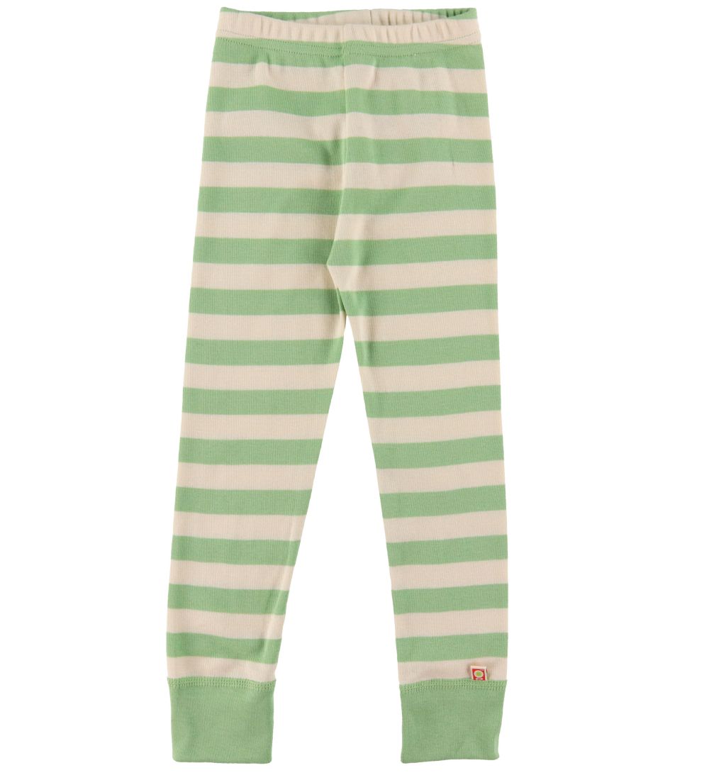 Katvig Leggings - Green/White Striped