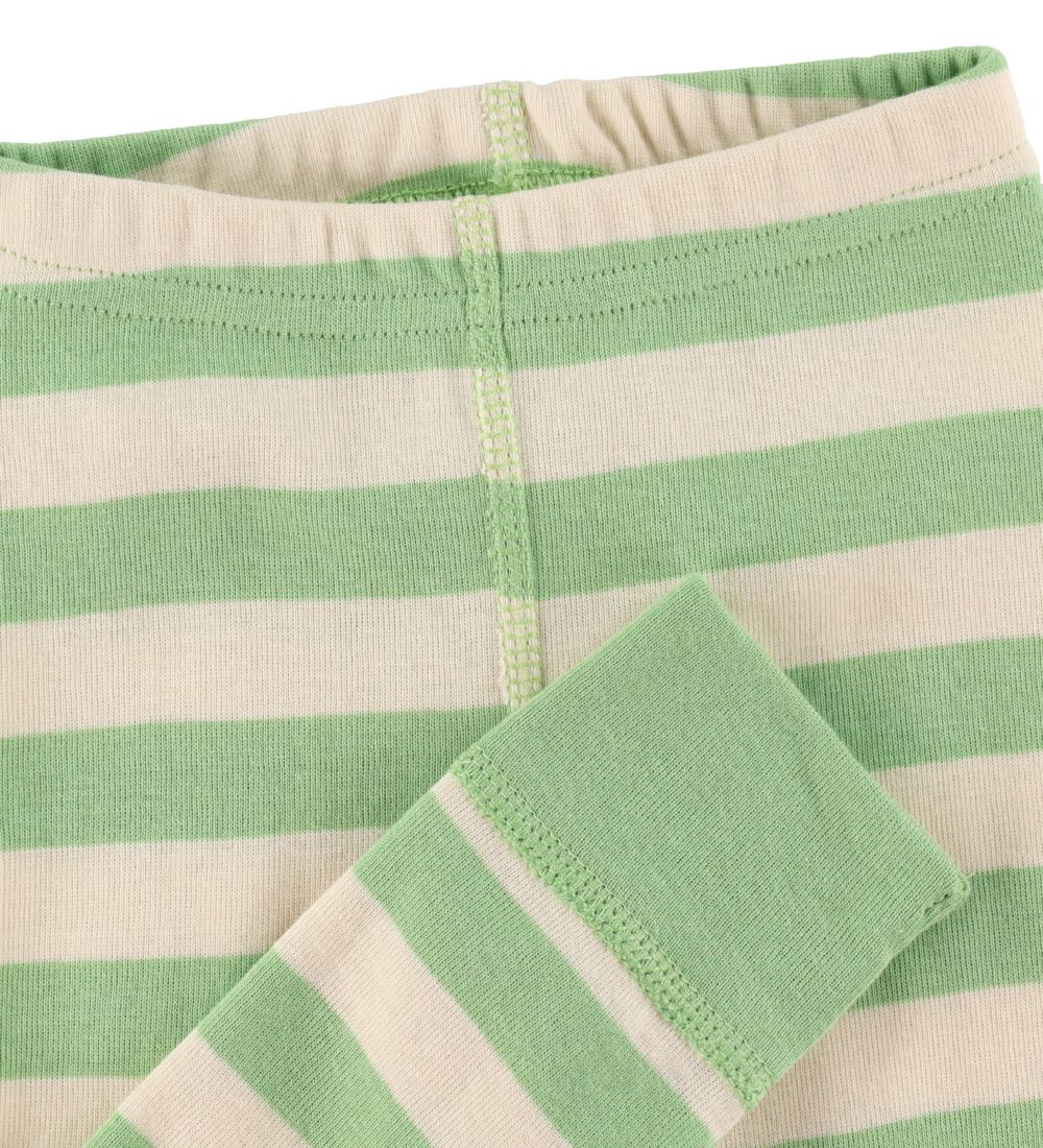 Katvig Leggings - Green/White Striped