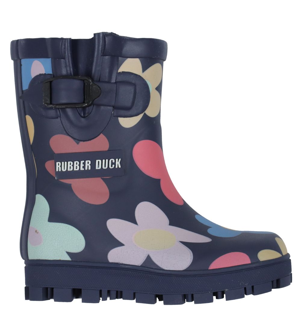 Bottes en Caoutchouc Rubber Duck - Marine av. Fleurs