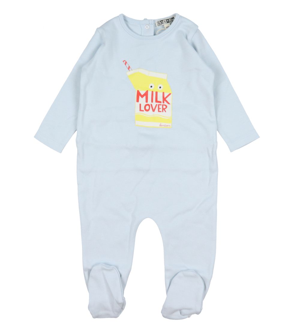 Bonton Nightsuit w. Feet - Milk-Lover - Illusion Blue