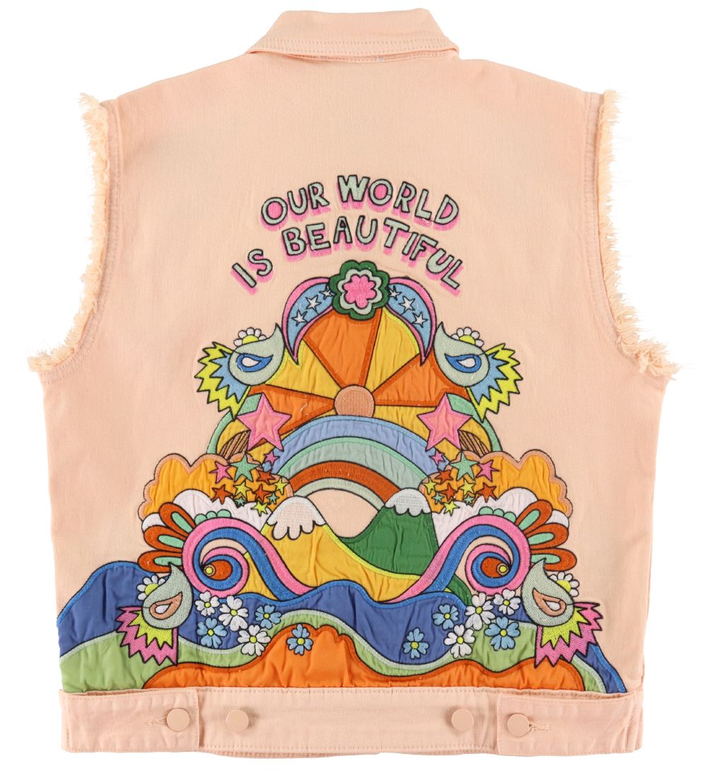 Stella McCartney Kids Waistcoat - Denim - Light Orange w. Embroi