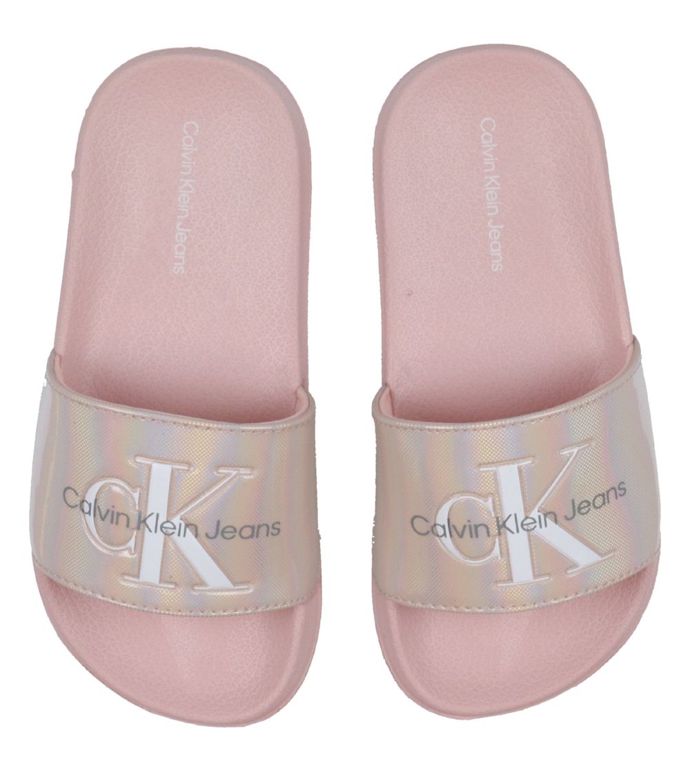 Calvin klein flip flops pink discount