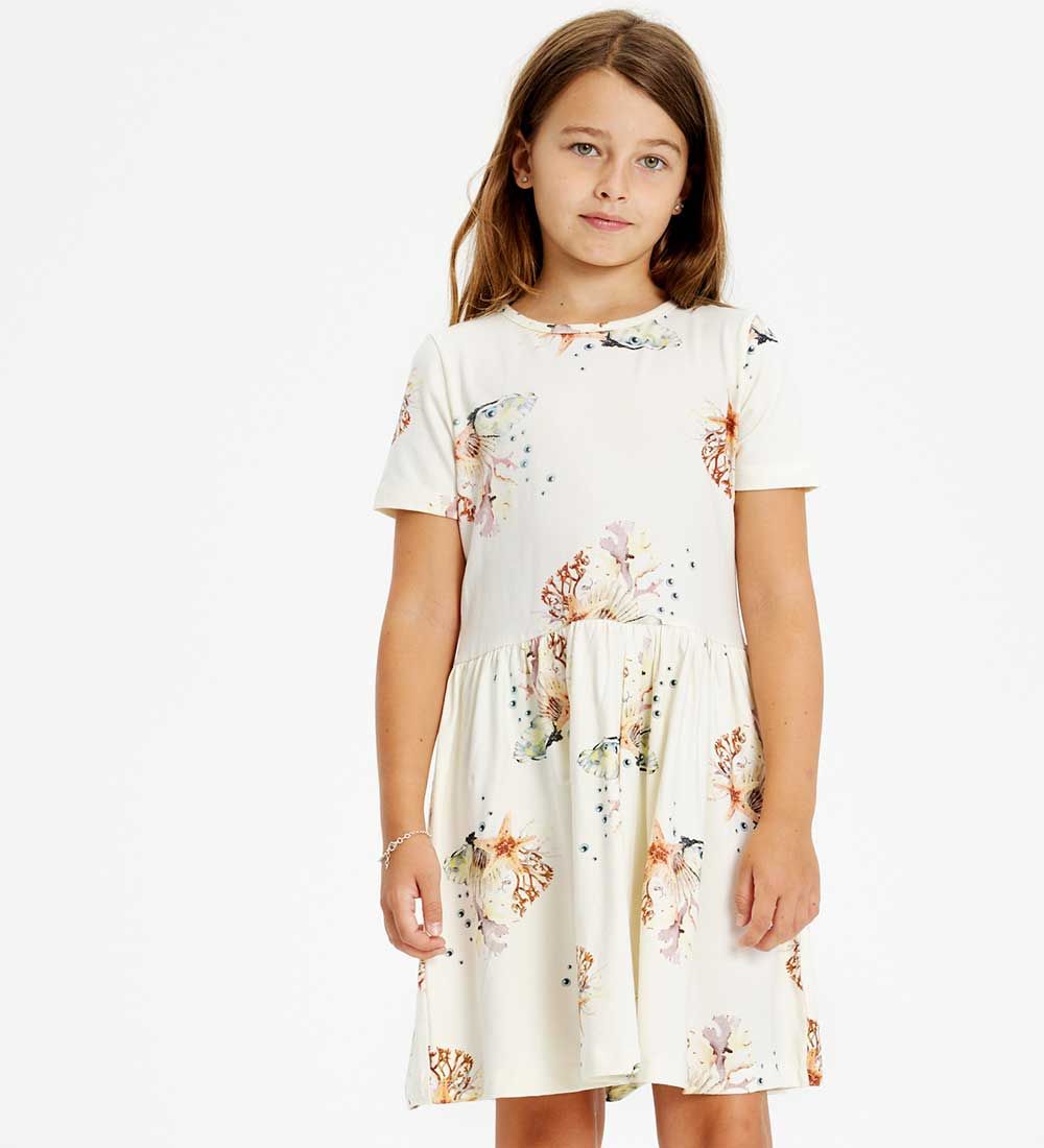 The New Kleid - TnGiselle - White Swan Coral Aop