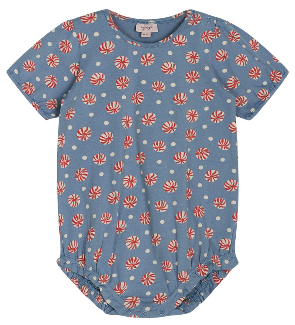 Noa Noa miniature Bodysuit s/s - Baby NealaNNM - Print Blue/Whit