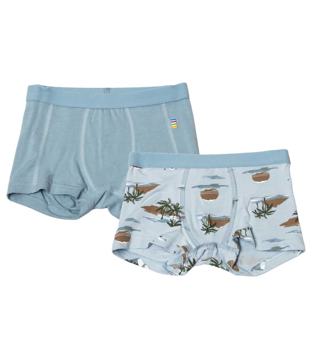 Joha Boxers - 2-Pack - Bamboo - Blue w. Print