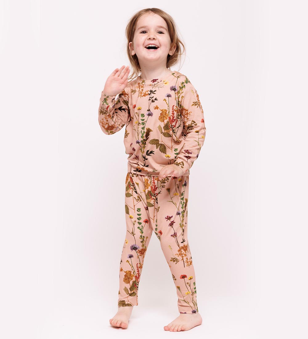 Christina Rohde Leggings - Pink w. Flowers