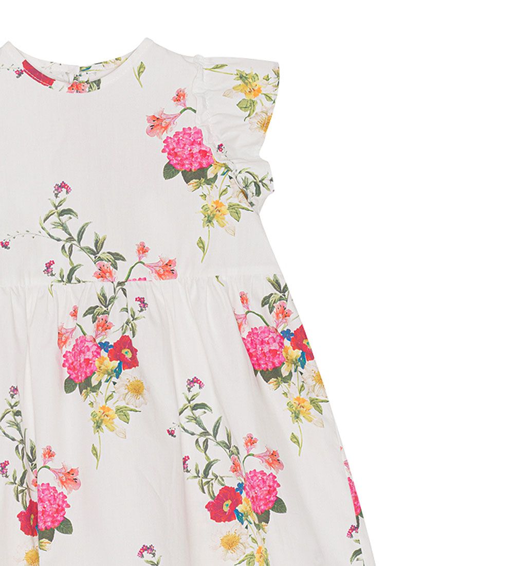 Christina Rohde Dress - White w. Flowers