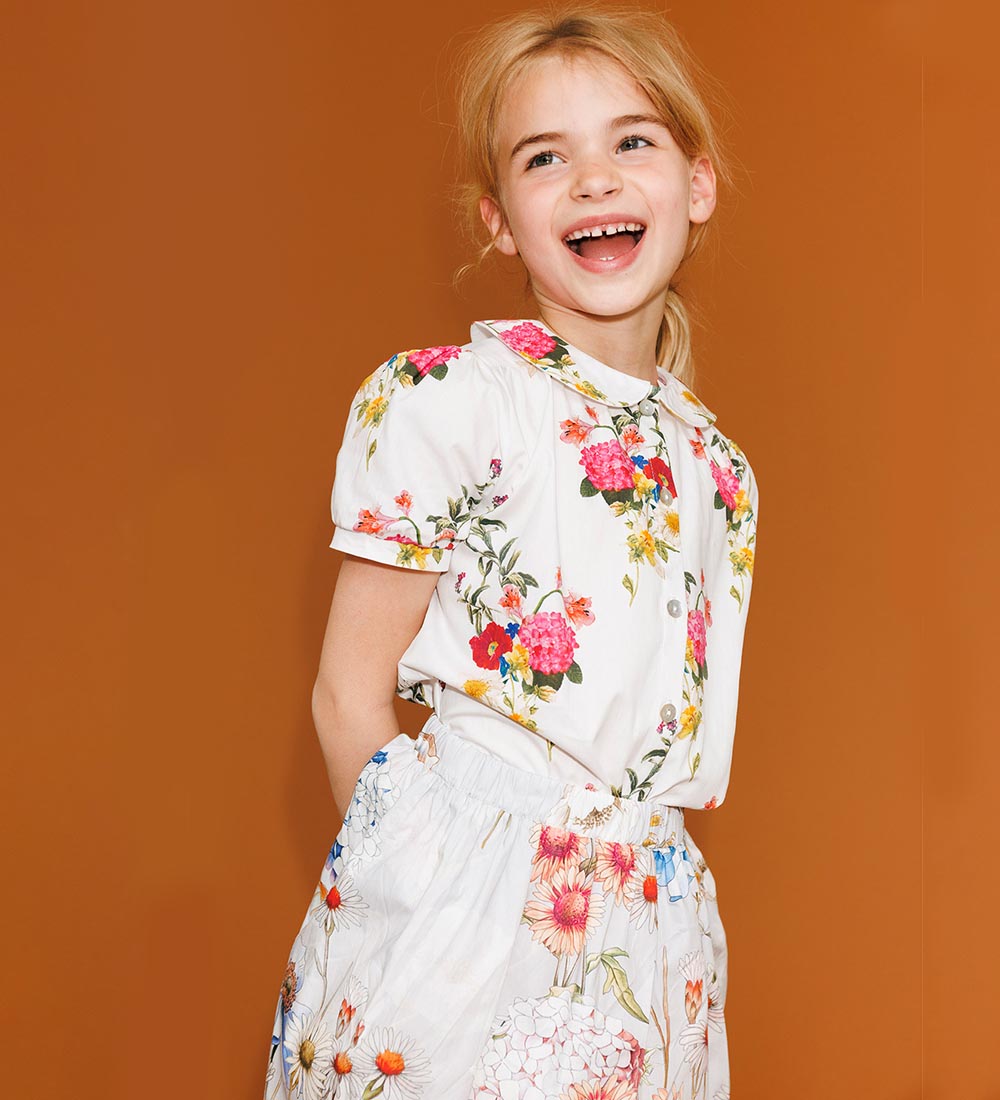 Christina Rohde Skirt - Grey w. Flowers