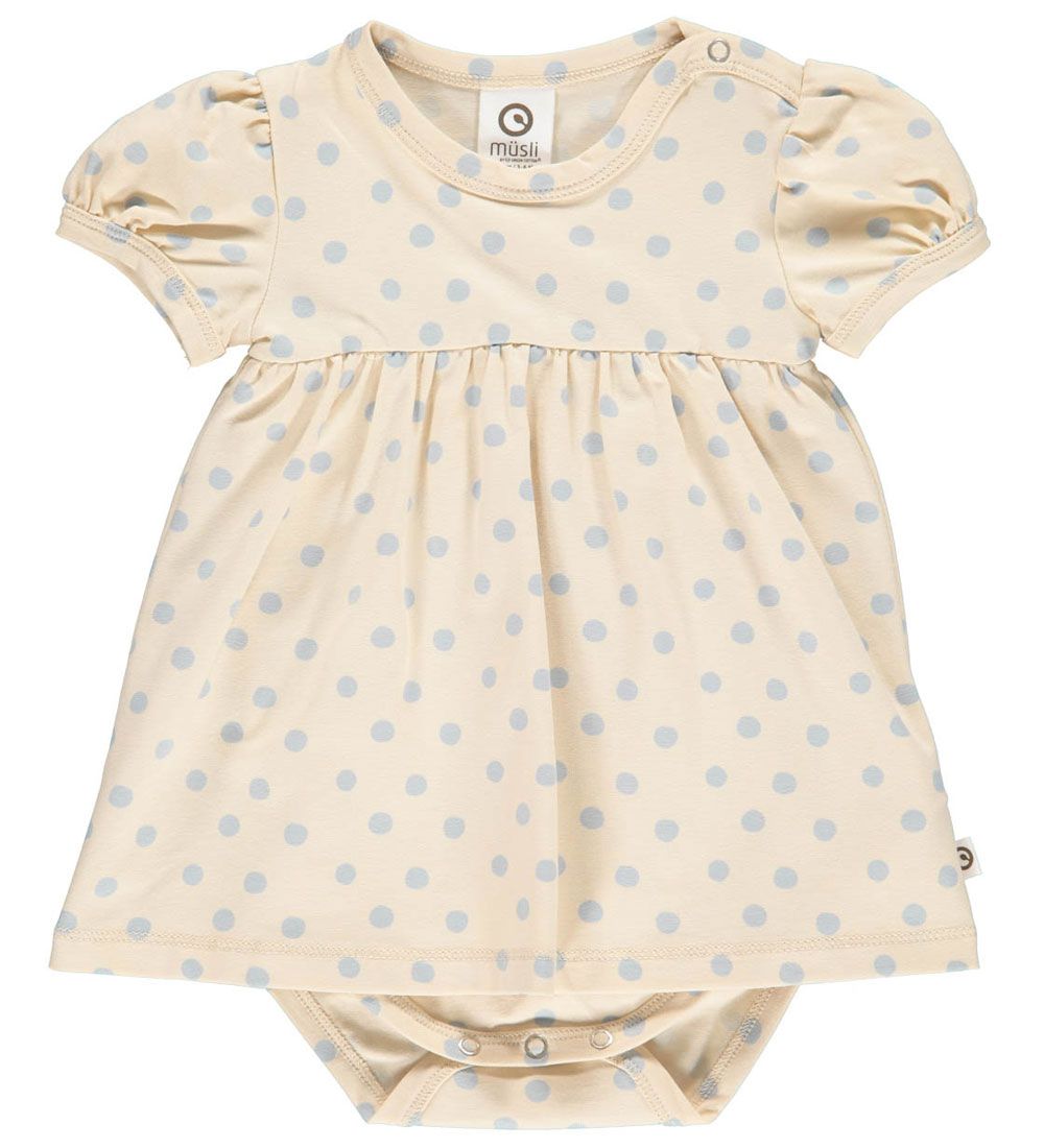 Müsli Body met Rok s/s - Dot - Botercrème