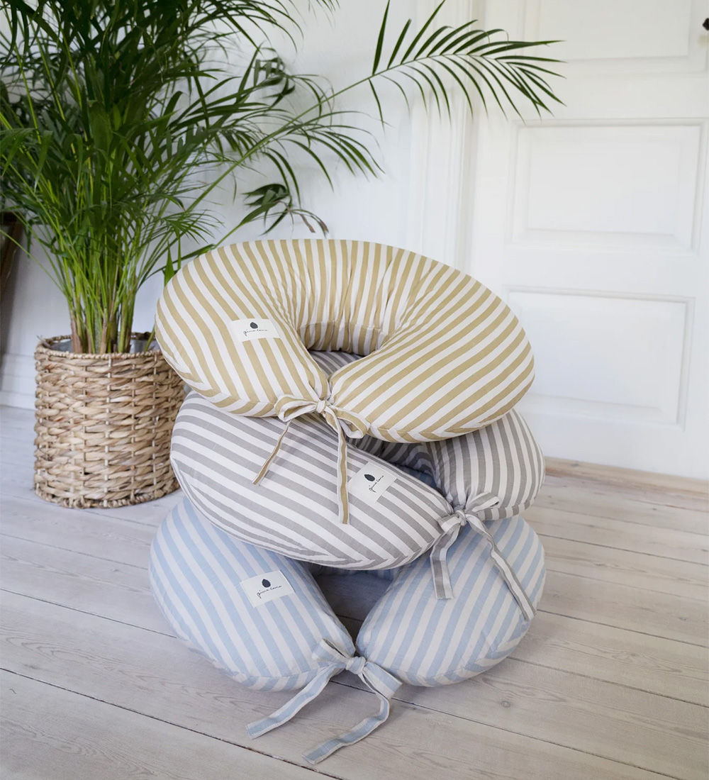 Pine Cone Nursing Pillow - Kapok - Nora - Blue Blossom Stripe
