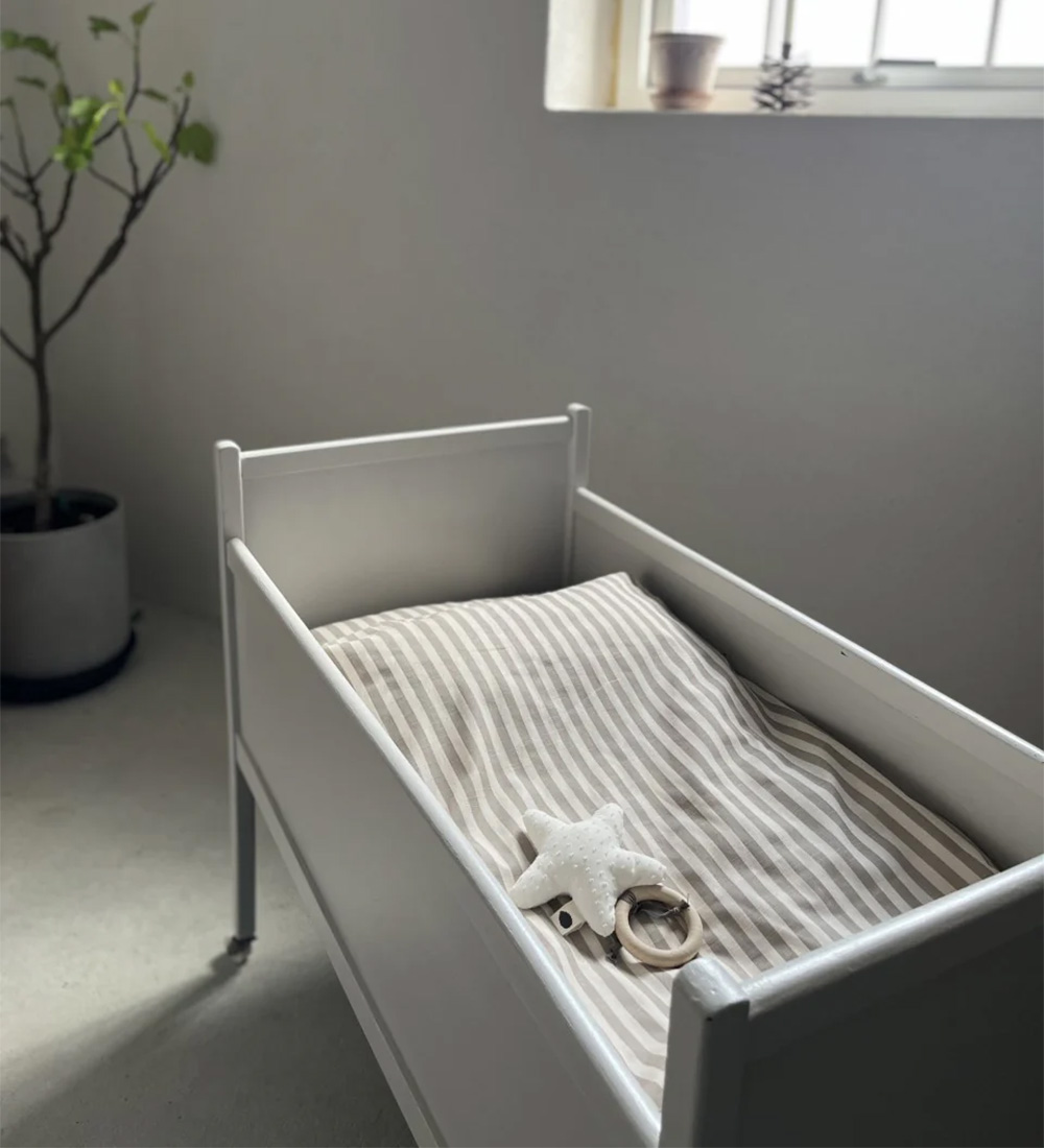 Pine Cone Bedding - Baby - Mushroom Stripe