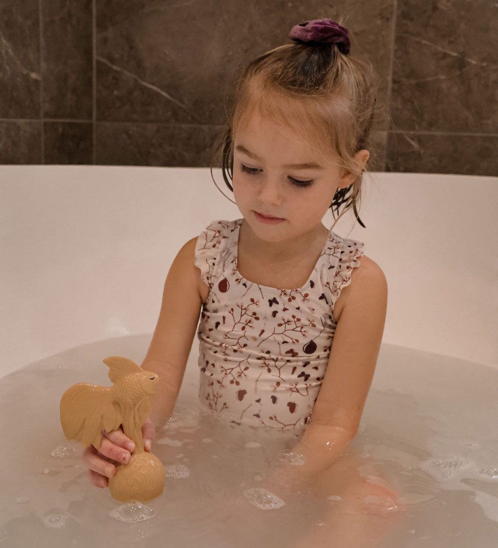 Natruba Rattle - Natural Rubber - Goldfish - Beige