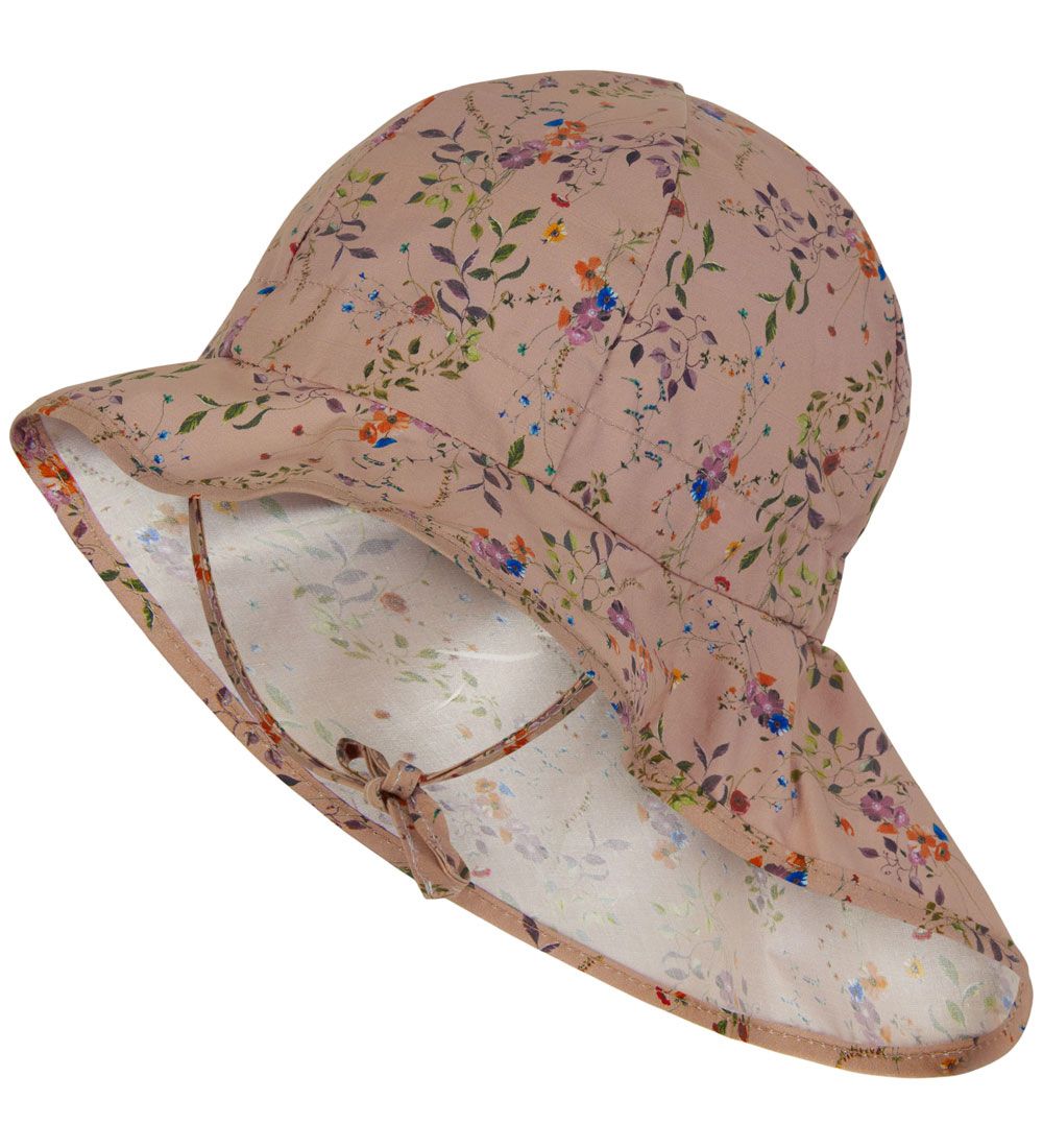 Mikk-Line Sun Hat - Nougat w. Flowers