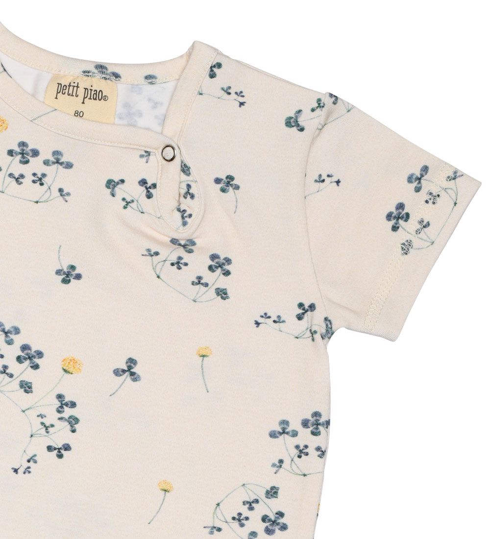Petit Piao Summer Romper - Flowers Print - Clover
