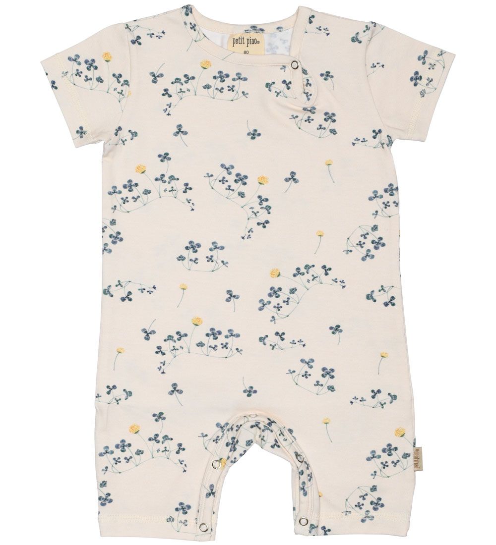 Petit Piao Summer Romper - Flowers Print - Clover