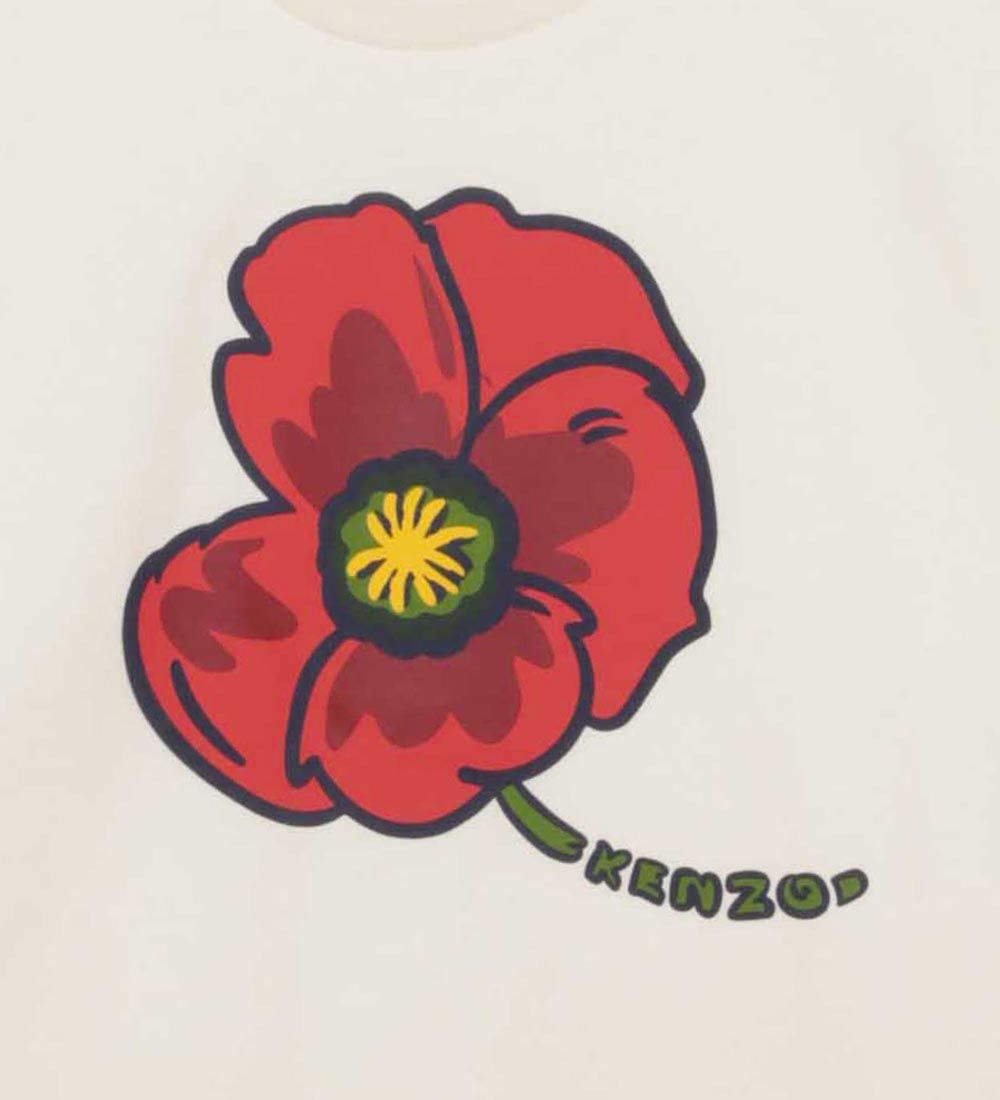 Kenzo T-shirt - Exclusive Edition - Cream/Red w. Flower