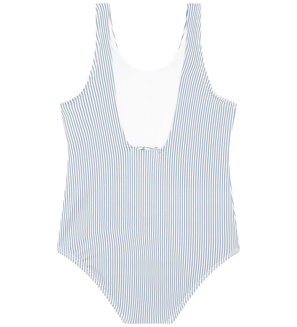 Kenzo Swimsuit - Exclusive Edition - White/Blue Striped w. Flowe