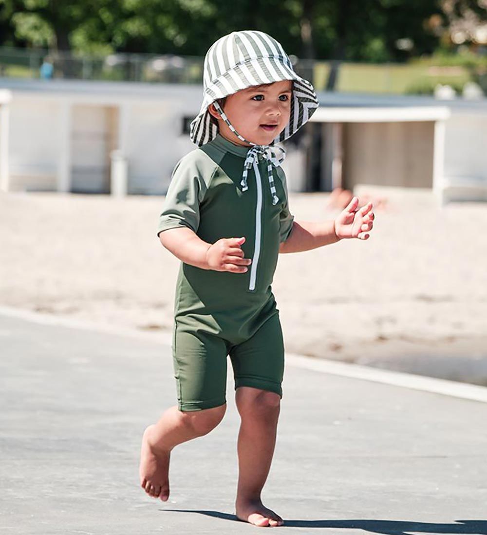 Petit Crabe Coverall Swimsuit - Multi Color - UV50+ - Forest/Arm