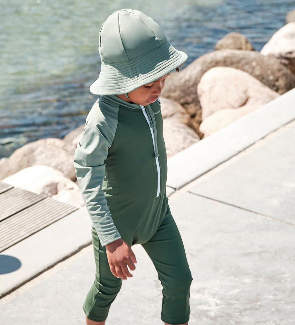 Petit Crabe Coverall Swimsuit - Multi Color - UV50+ - Forest/Arm