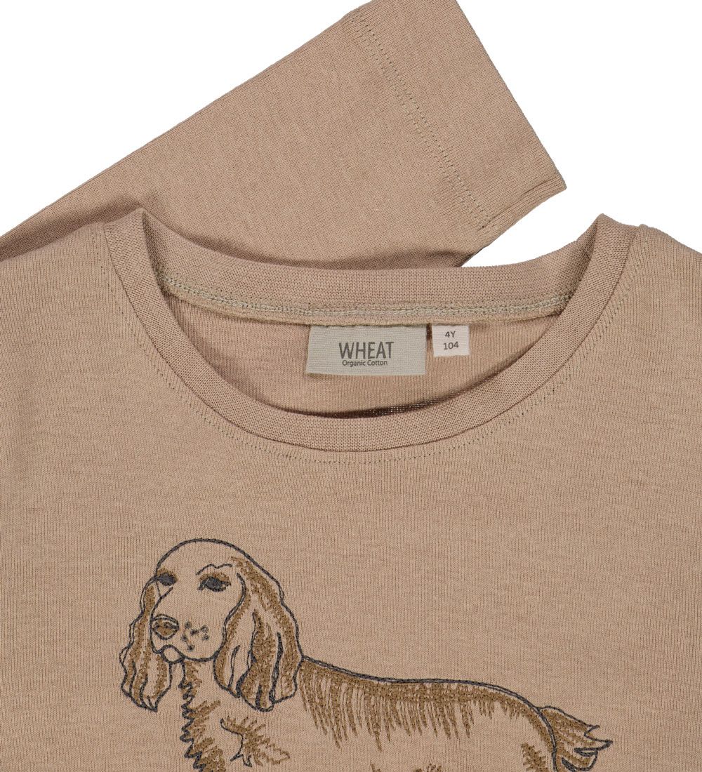 Wheat Blouse - Dog Embroidery - Affogato