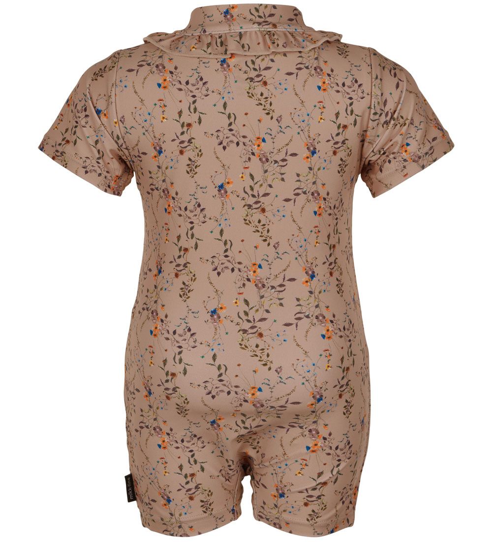 Mikk-Line Coverall Swimsuit - Nougat w. Flowers