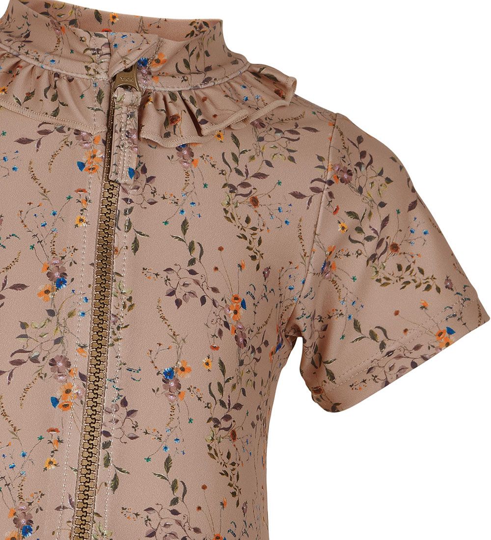 Mikk-Line Coverall Swimsuit - Nougat w. Flowers