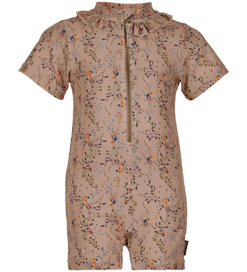 Mikk-Line Coverall Swimsuit - Nougat w. Flowers