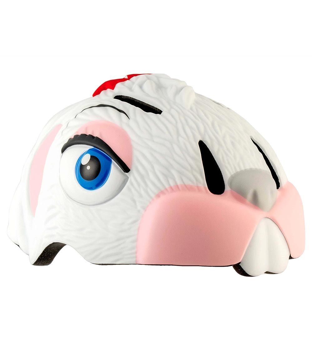 Crazy Safety Bicycle Helmet w. Light - Rabbit - White