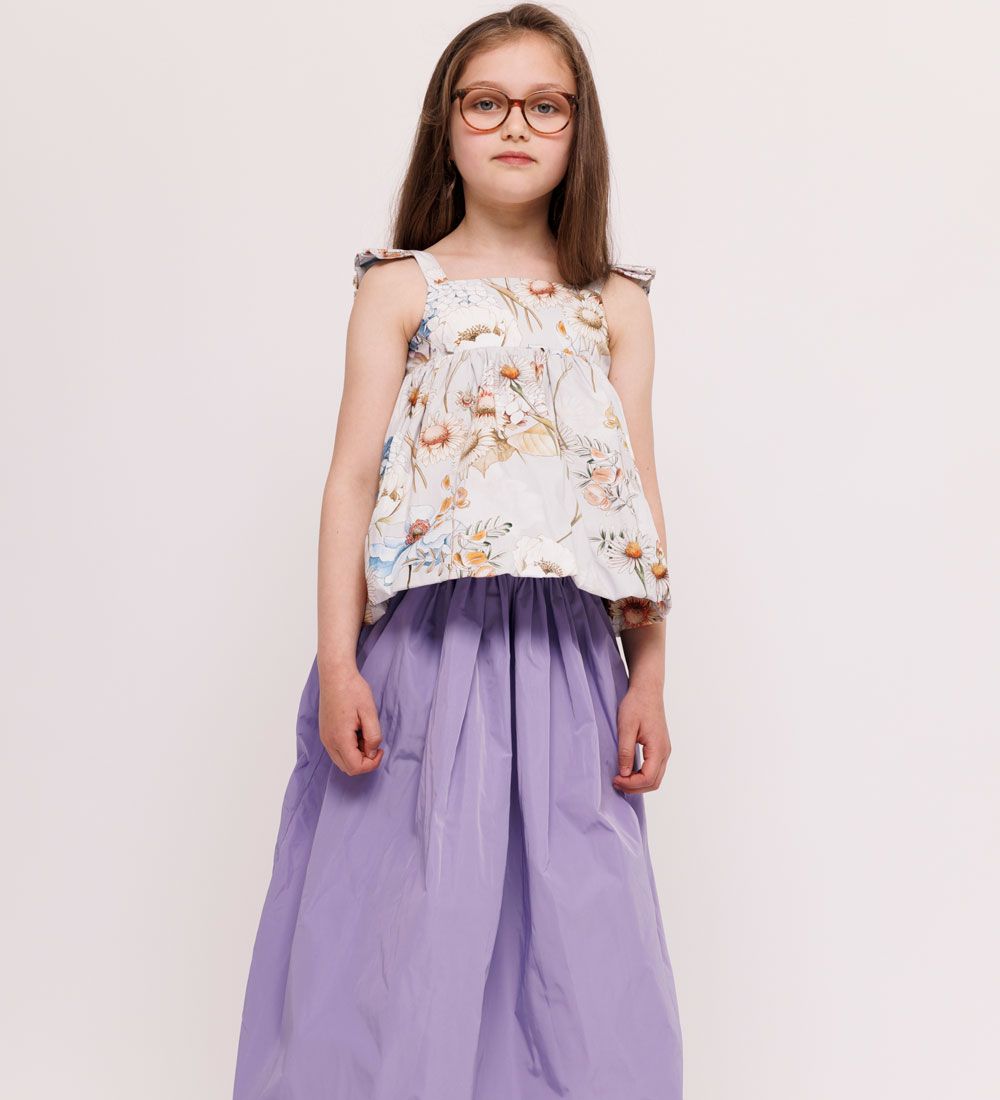 Christina Rohde Top - Light Blue w. Flowers