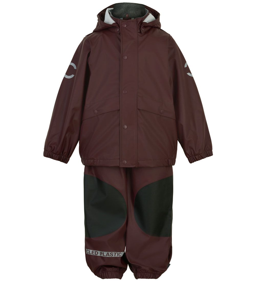 Mikk-Line Rainwear w. Suspenders - PU - Recycled - Decadent Choc