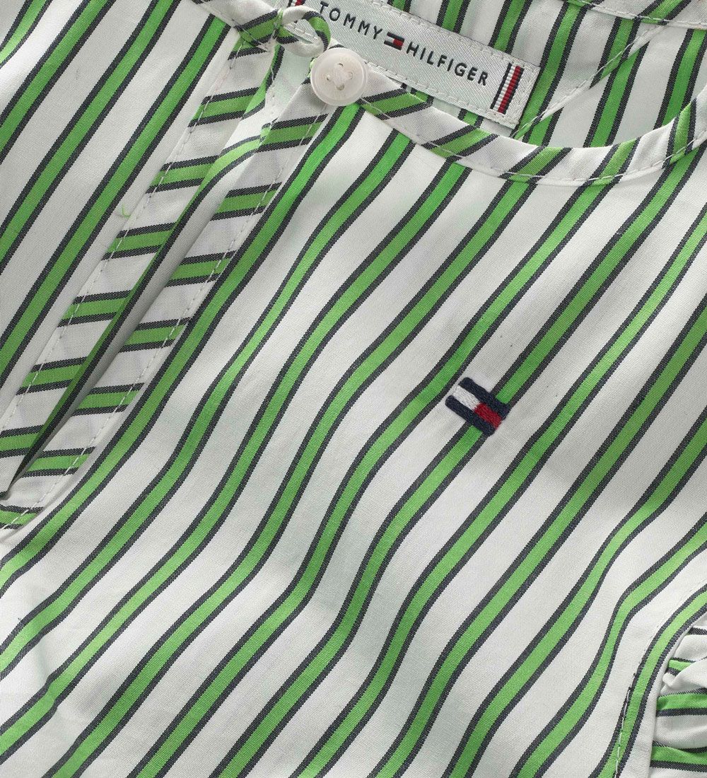 Tommy Hilfiger Dress - Striped Ruffle - Spring Lime Stripe