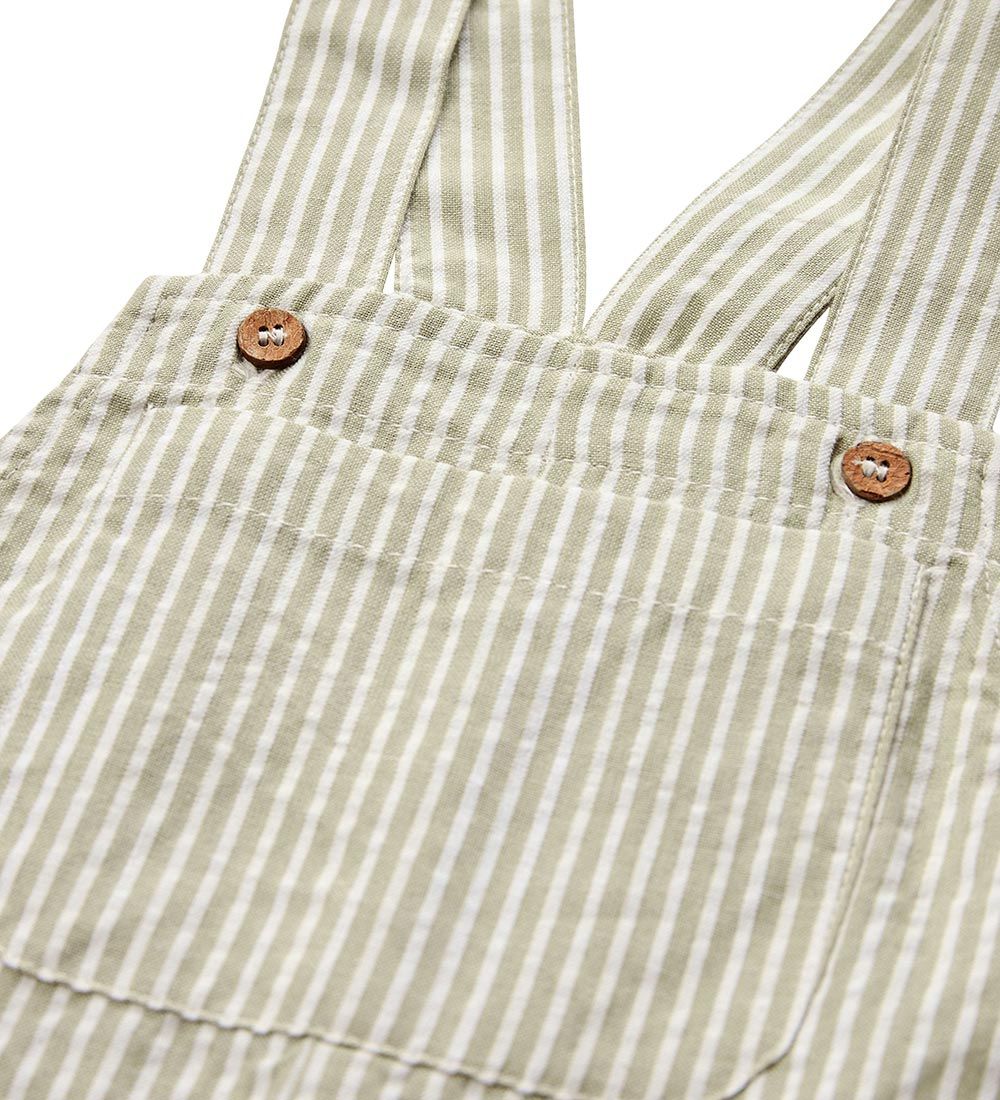 Petit Town Sofie Schnoor Overalls - Green/White Striped