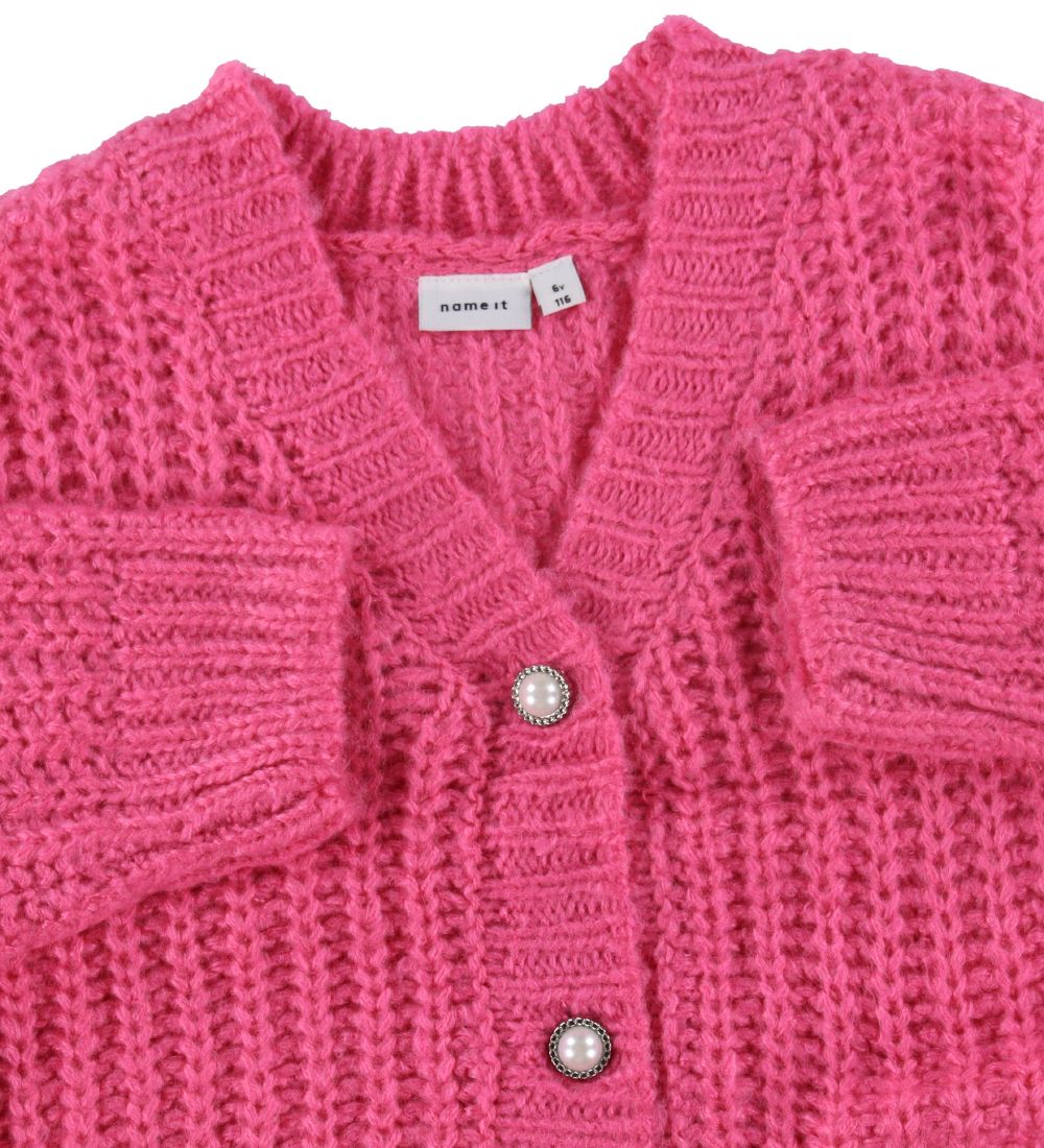 Name It Cardigan - Cropped - NkfSigra - Knitted - Sangria Sunset