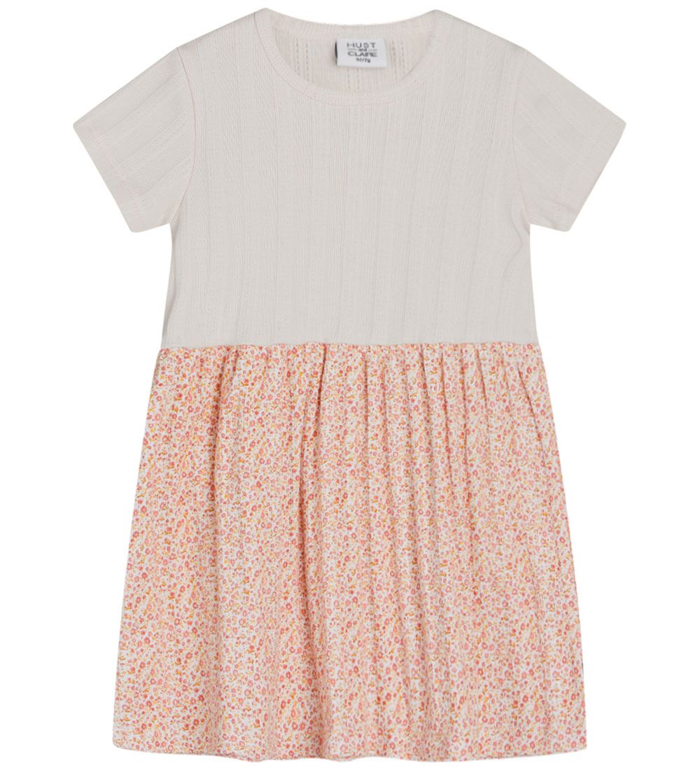 Hust and Claire Dress - Karit - White w. Flowers