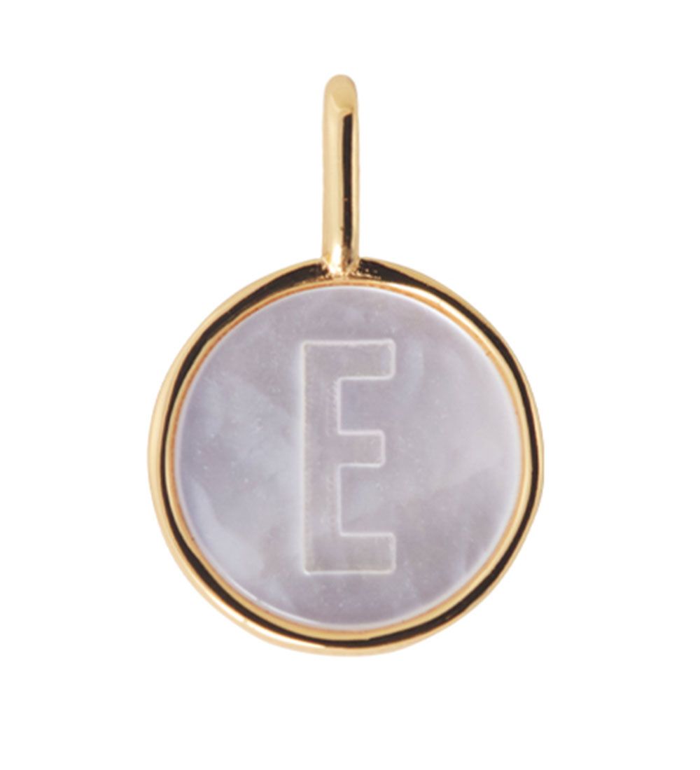 Design Letters Pendant To Necklace - E - Pearl Gold