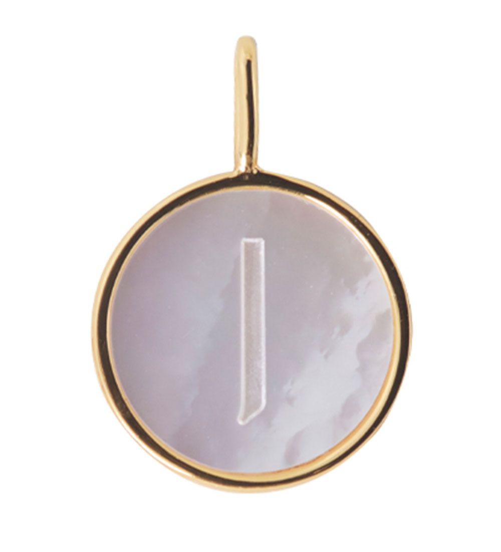 Design Letters Pendant To Necklace - J - Pearl Gold