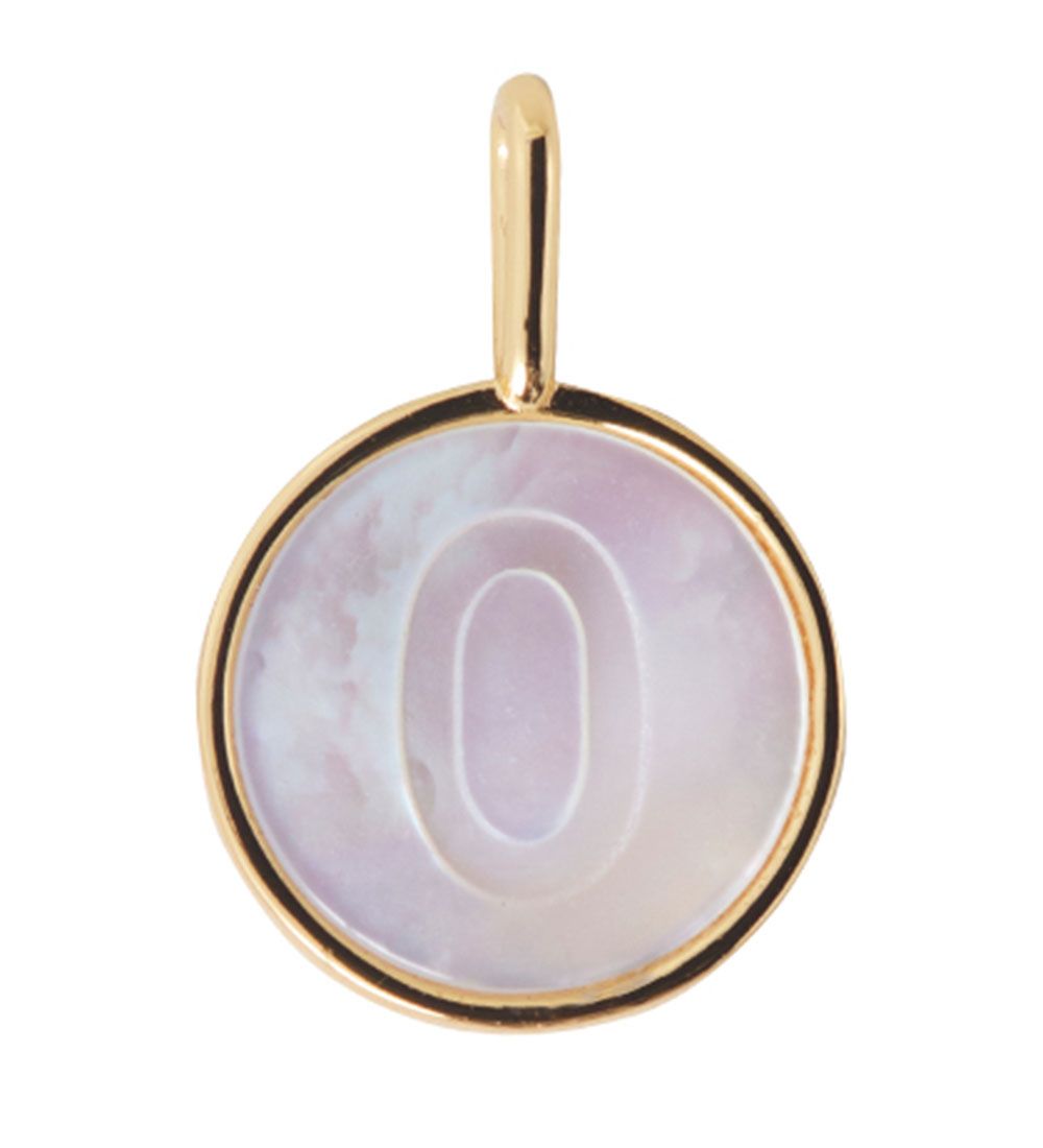 Design Letters Pendant To Necklace - O - Pearl Gold