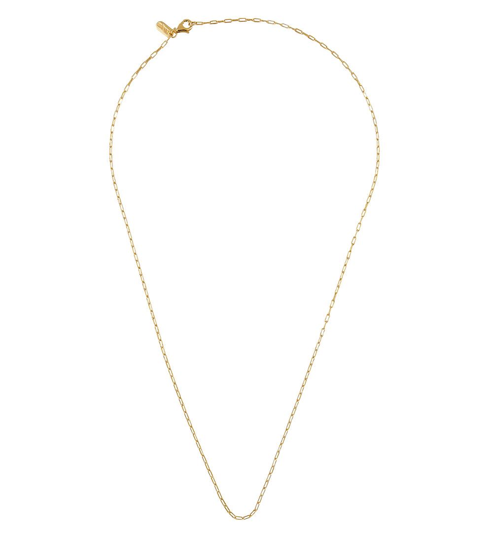 Design Letters Necklace - Square Link - 60 cm - 18K Gold Plated