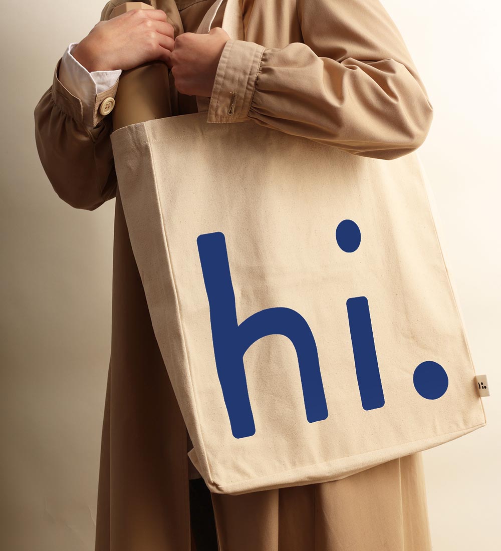 Design Letters Shopper - Hi - Blue/Natural