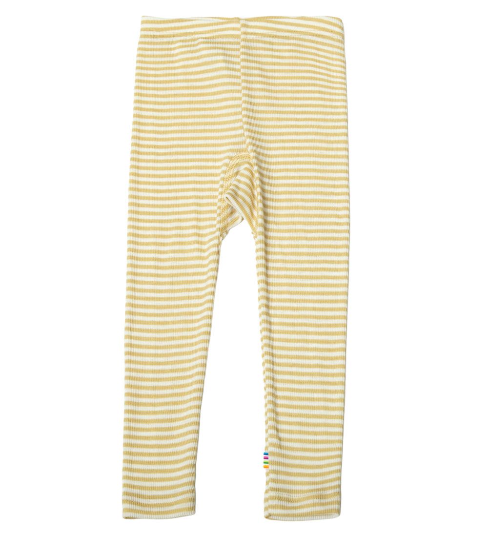 Joha Leggings - Wool/Silk - Rib - Yellow/White